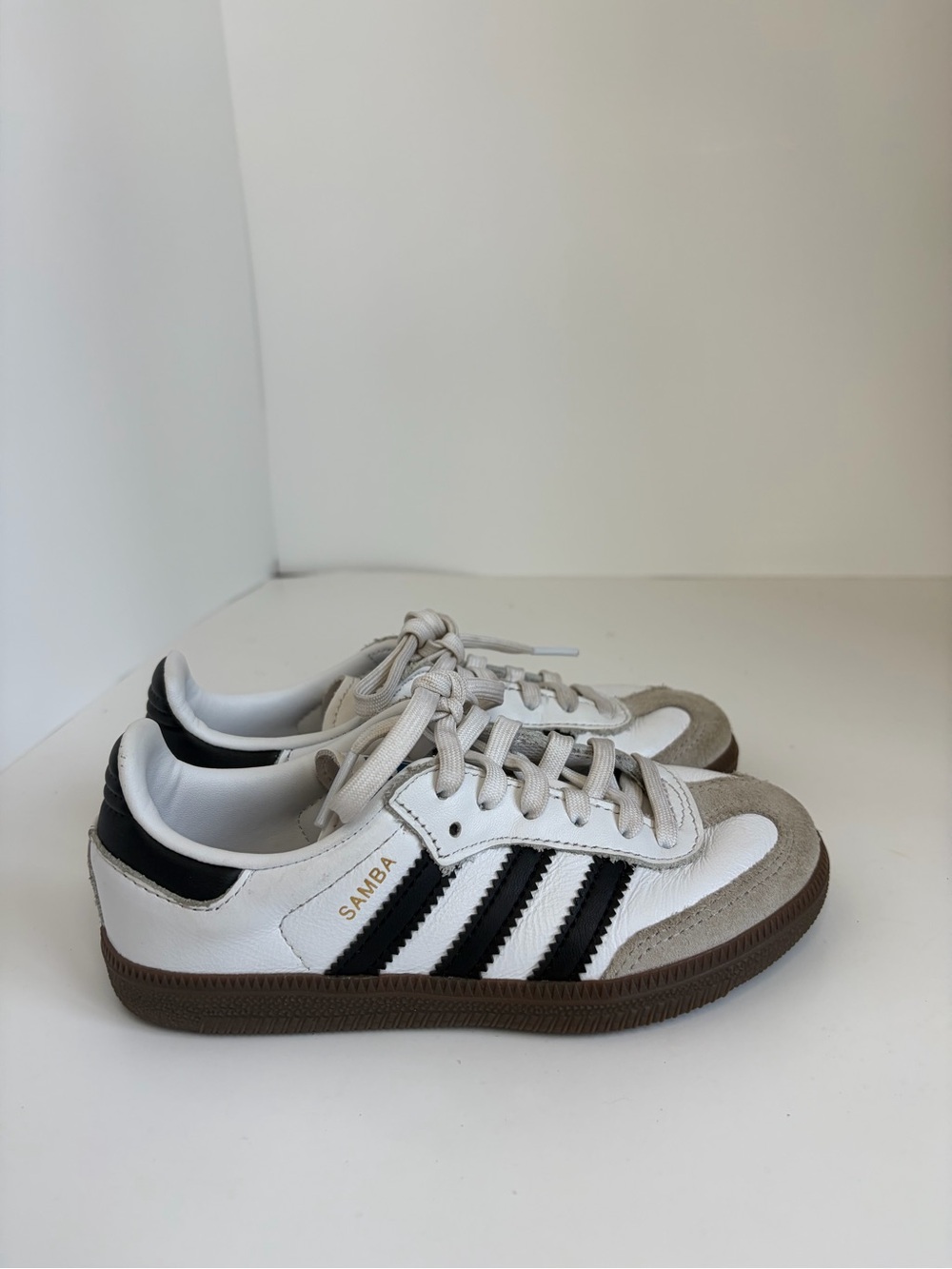 Adidas Kids Samba White and Black Athletic Sneakers size 11
